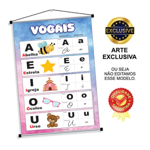 Banner pedagógico vogais