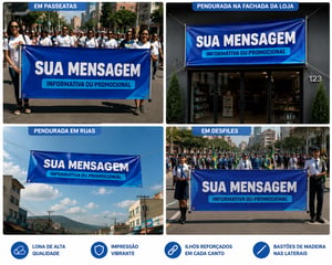Faixa em lona personalizada