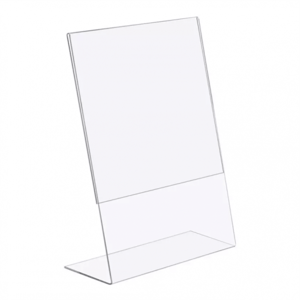 Display de mesa A5 L Poliestireno cristal 1.8mm 15x21cm incolor(transparente)   