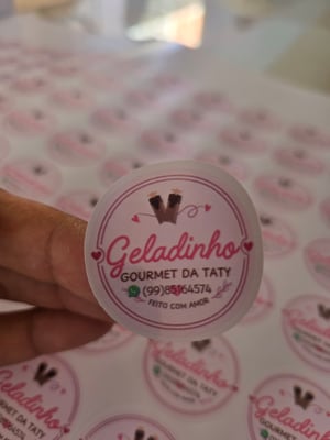 Kit adesivos 5cm 1.000 etiquetas rotulo Vinil branco 0,8 120g 5x5cm 4x0 Brilho Meio corte 