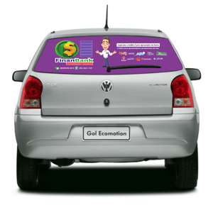 Adesivo perfurado traseiro para Gol g4 2006 à 2011 Vinil perfurado 0,10 120g 136x64cm 4x0 Impressão ecosolvente Refile Personalizado