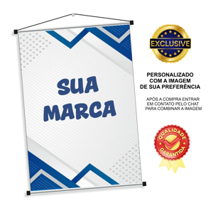 Banner Personalizado 80x120cm Lona 280g brilho 80cm x 120cm 4x0 Impressão digital Bastão e cordão 
