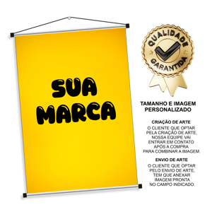 Banner impresso Lona 280g brilho 90cm x 1,20m 4x0 Impressão digital Bastão e cordão 