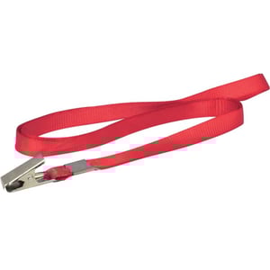 Cordão vermelho para crachá Poliéster 425x12mm Vermelho  Com presilha 