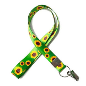 Cordão girasol para crachá Poliéster 425x12mm Colorido  Com presilha 