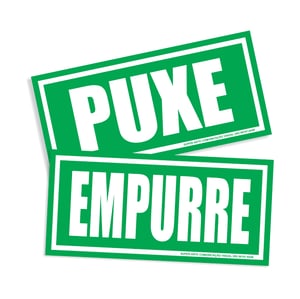 KIT ADESIVOS PUXE E EMPURRE vinil adesivo 0,08mm 120g 18X10cm 4x0 Impressão digital  