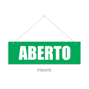 Placa aberto e fechado Ps 2mm 30x10cm 4x4 Vinil adesivo 0,08mm 120g impresso Corte computadorizado, cordão de nylon e ventosa 