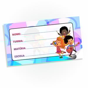 Etiquetas escolar tema 3 palavrinhas Vinil adesivo fosco 0,08 120g 5x3cm Colorido 4x0 impressão digital Corte computadorizado 