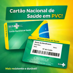 Cartão do SUS resistente pvc Cartão de pvc 8,5x5,6cm Frente e verso colorido Impressão sublimatica Cantos aredondados 