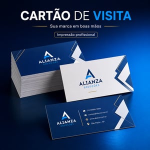 Cartão de visita Couchê 250g 9x5cm Impressão a laser 4x0 Verniz uv total frente Corte Reto 