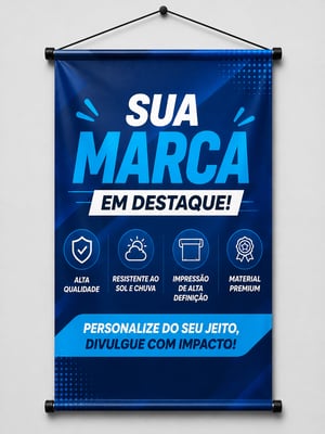 Banner impresso Lona 280g brilho  4x0 Impressão digital Bastão e cordão 