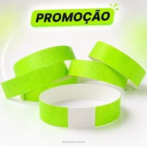 Pulseira para eventos Nylon (promoção) 2x25cm Verde neon  Brilho 