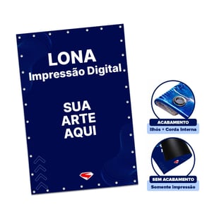 Lona com ilhós total - Promocional 280g Lona Front - 280g  4x0  ilhós total 