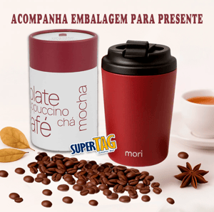Copo Térmico Inox Coffee Mori - 240 ML - Com Tampa - MR1349