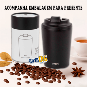 Copo Térmico Inox Coffee Mori - 240 ML - Com Tampa - MR1349