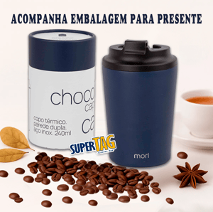 Copo Térmico Inox Coffee Mori - 240 ML - Com Tampa - MR1349