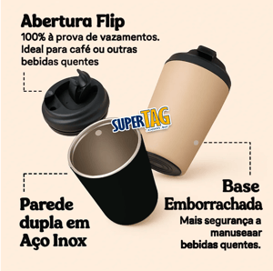 Copo Térmico Inox Coffee Mori - 240 ML - Com Tampa - MR1349