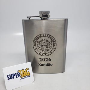 Cantil Garrafa porta whisky Inox 220ml - Presente Personalizado