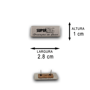 Plaquinha Etiqueta de Metal - 2,8x1 cm - Personalizada
