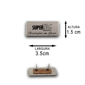 Plaquinha Etiqueta de Metal - 3,5 x 1,5 cm - Personalizada