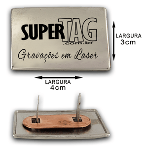 Etiqueta Plaquinha de Metal - 4 x 3 cm - Personalizada
