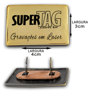 Etiqueta Plaquinha de Metal - 4 x 3 cm - Personalizada