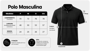 Camisa Masculina Polo Básica Personalizada
