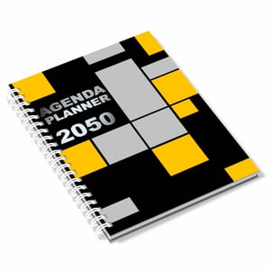 Agenda Planner Personalizada 2026 Miolo Padrão no Papel AP 75g 14 x 20 cm Capa 4x0 - Miolo 1x1 Capa Dura 2 mm + Impressão Papel Couchê 150g Capa Laminação Fosca + Hot Stamp na capa 