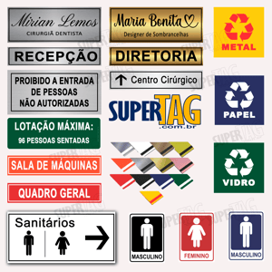 Placa Sinalização Interna ABS - Personalizada