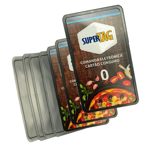 Comanda de Plástico Rígido PVC para Padaria - Lanchonete - Restaurante Plástico + PVC  Impressão UV + Verniz UV - Frente e Verso   
