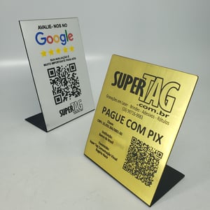 Display em ABS Plástico ABS 10 x 15 cm   Gravação em Laser 