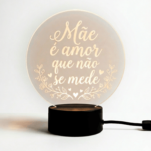 Luminária de Acrílico com Iluminação LED - Personalizada     Acrílico com gravação em Laser 