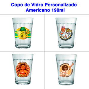 Copo de Vidro Personalizado - Americano 190ml