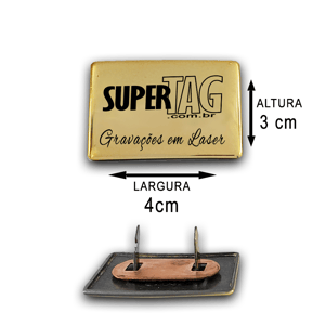 Plaquinha Etiqueta de Metal - 4 x 3 cm - Personalizada  Retangular    