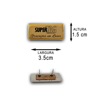 Plaquinha Etiqueta de Metal - 3,5 x 1,5 cm - Personalizada