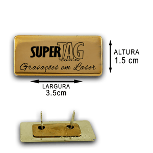 Etiqueta Plaquinha de Metal - 3,5 x 1,5 cm - Personalizada