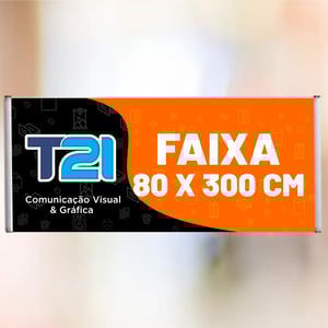 Faixa 80x300 Lona 440g 80x300 4x0  Madeira 