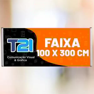 Faixa 100x300 Lona 440g 100x300 4x0  Madeira 