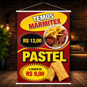 Banner 100x120 Lona 440g 100x120 4x0  Madeira e cordinha 