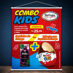Banner 100x150 Lona 440g 100x150 4x0  Madeira e cordinha 
