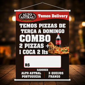 Banner 70x100 Lona 440g 70x100 4x0  Madeira e cordinha 