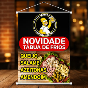 Banner 60x90 Lona 440g 60x90 4x0  Madeira e cordinha 