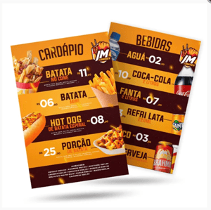 Cardápio A4 Laminado Brilho Papel Fotográfico 130g 21x30   Laminação Brilho 