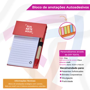 Bloco de Anotações com Caneta