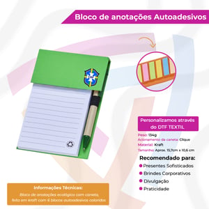 Bloco de Anotações com Caneta