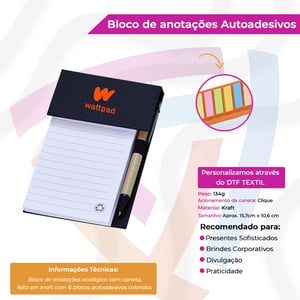 Bloco de Anotações com Caneta