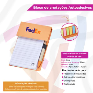 Bloco de Anotações com Caneta