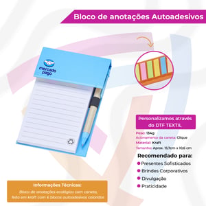 Bloco de Anotações com Caneta