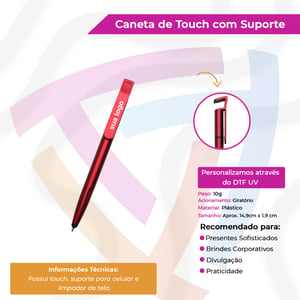 Caneta Plástica com Suporte e Touch
