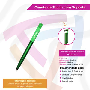Caneta Plástica com Suporte e Touch